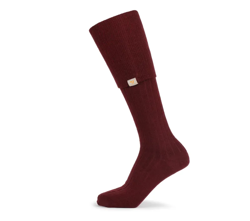 Shires Aubrion Cottonwood Boot Socks - Burgundy